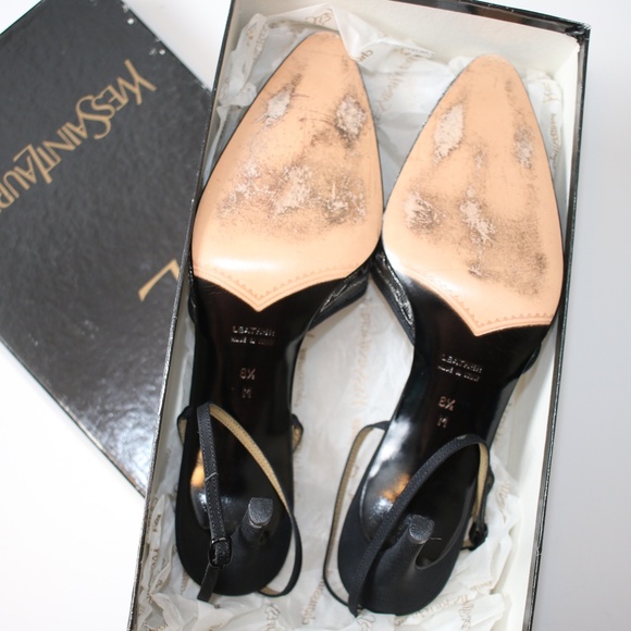 Yves Saint Laurent Sparkly Mesh Pointed Toe Heels - Picture 4 of 8